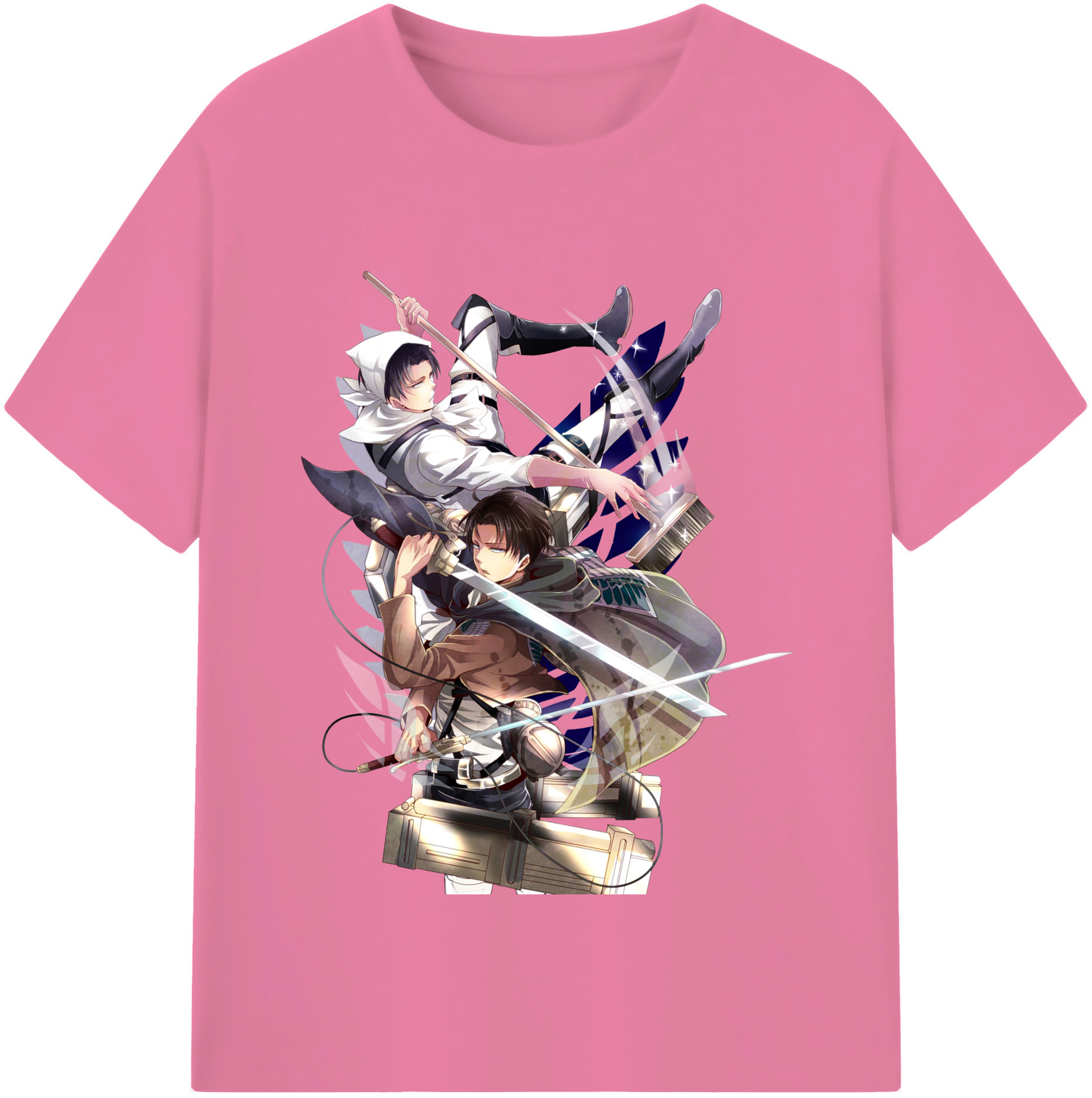 （画像用） 進撃の巨人 リヴァイ·アッカーマン Attack on Titan Levi Ackerman 綿100％半袖Tシャツ（フロントプリント）